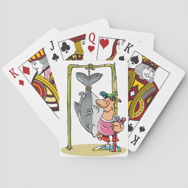 Pescador Con Sus Cartas De Juego De Pescado (Reverso)