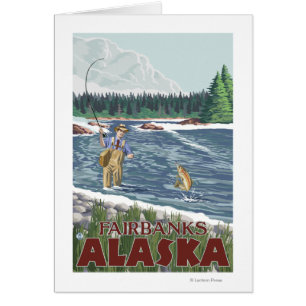 Pescador de la mosca - Fairbanks, Alaska