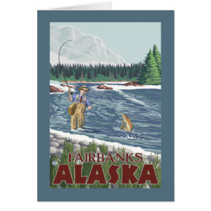 Pescador de la mosca - Fairbanks, Alaska
