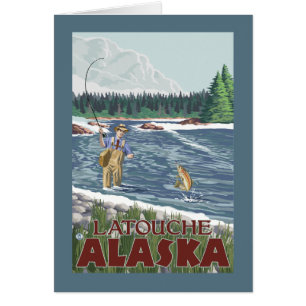 Pescador de la mosca - Latouche, Alaska