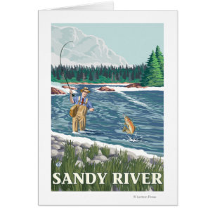 Pescador de la mosca - río de Sandy, Oregon
