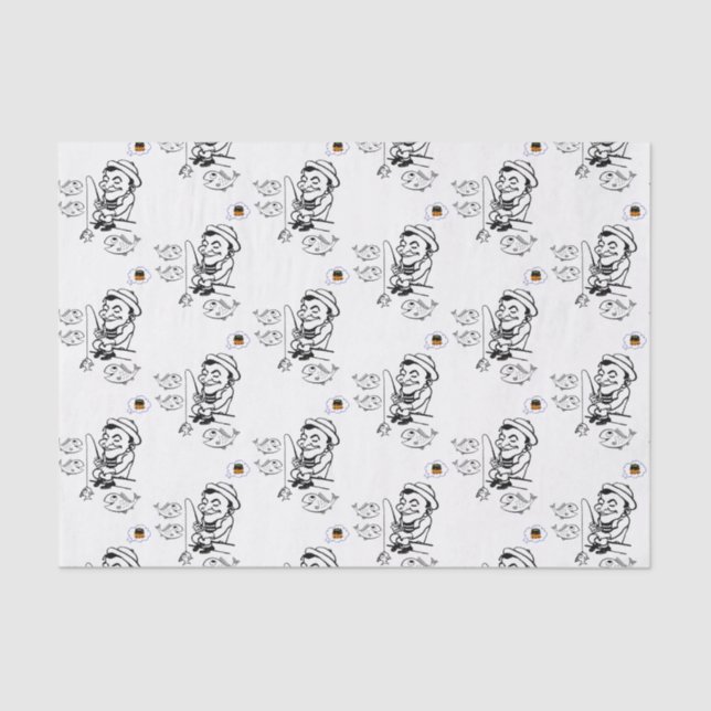 Pescador decorativo de papel de tejidos (Anverso)