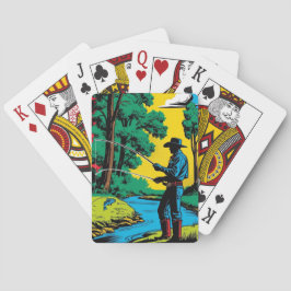 Pescador en cartas de juego del Riverbank
