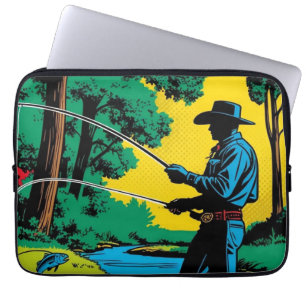 Pescador en la bolsa electrónica de Riverbank
