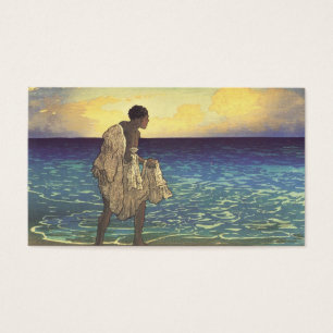 Pescador hawaiano, impresión del woodblock