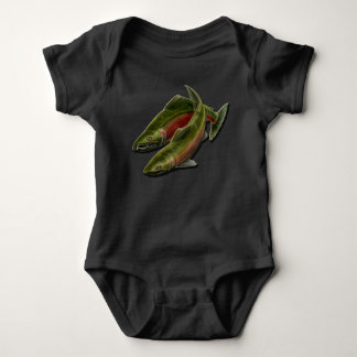 Pescadores Camisetas Coho Salmon Baby Creeper Rega