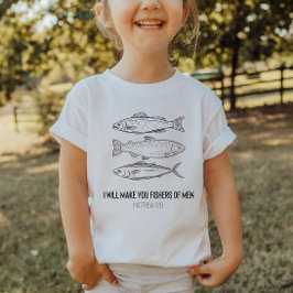 Pescadores de la camiseta de un niño cristiano