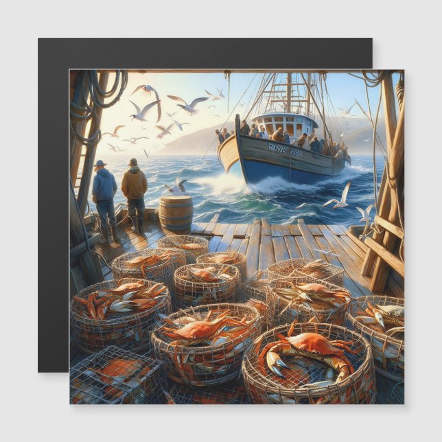 Pescadores de la cosecha de Crepúsculo que recogen (Anverso/Reverso)