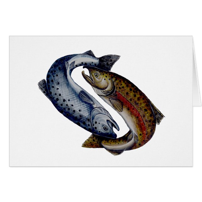 Pescados de los salmones de Yin Yang (Anverso (Horizontal))