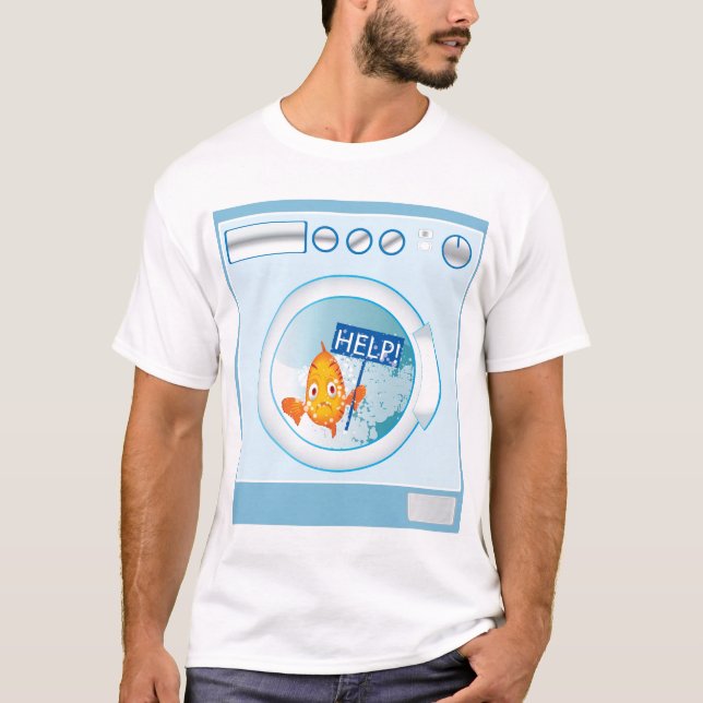 pescados en camiseta de la lavadora (Anverso)