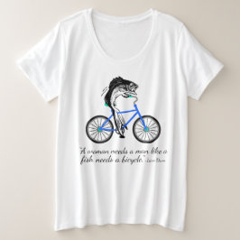 Pescados feministas que montan una bicicleta (con
