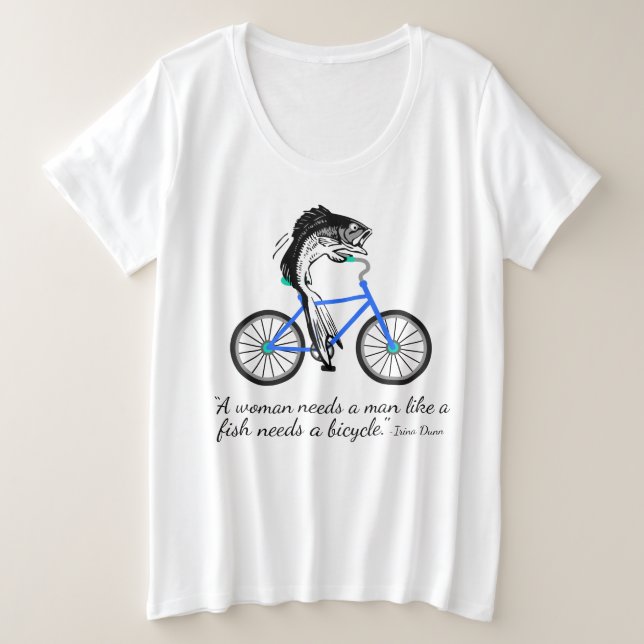 Pescados feministas que montan una bicicleta (con (Anverso del diseño)