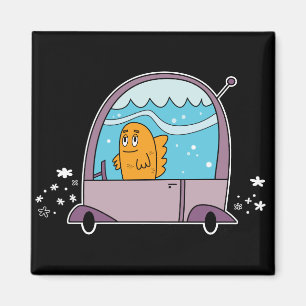 Pescados que conducen un coche - imán