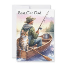Pescando con la tarjeta plana de papá mejor gato