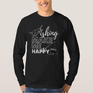 Pescar me hace feliz al negro de las camisetas de 