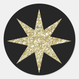 Pesebre cristiano del navidad - pegatina redondo