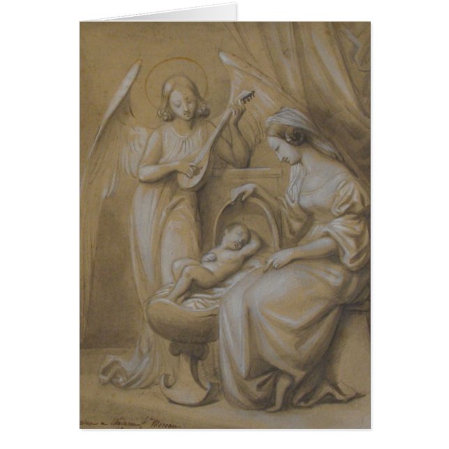 Pesebre del ángel de Jesús del bebé del Virgen (Frente)