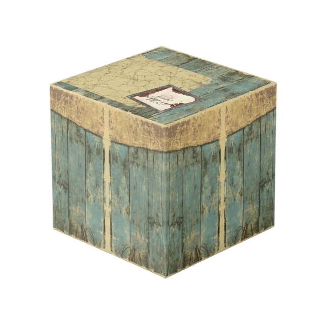 Peso de papel de los tablones del cubo azul rugoso (Angulo Anverso)