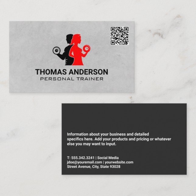 Pesos de Levantamiento | Tarjeta de presentación Q (Anverso / Reverso)