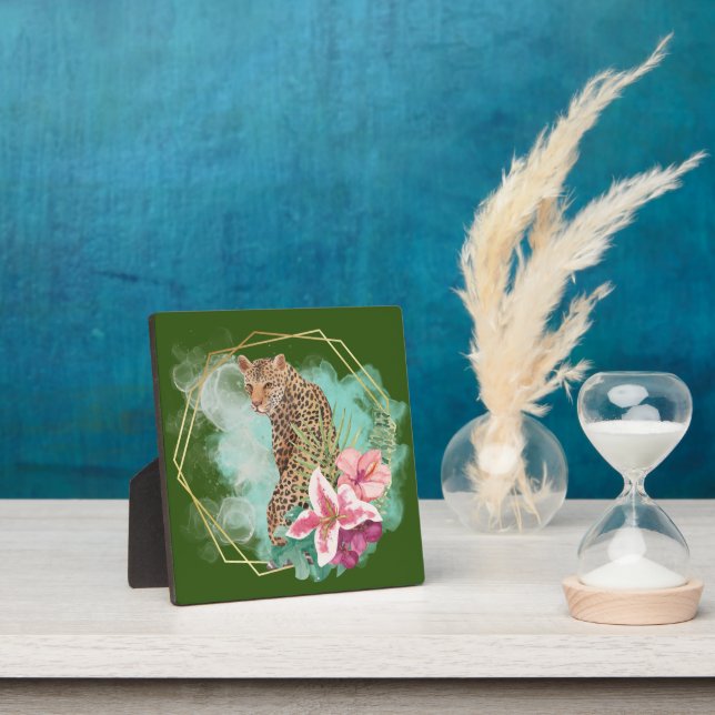 Pestaña de leopardo acuático y marco tropical (in situ)