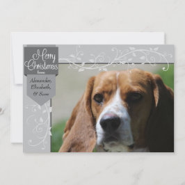 Pestaña plateada y tarjeta fotográfica navideña fl