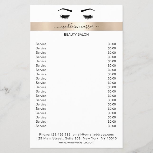 Pestañas cejas folleto (Frente)