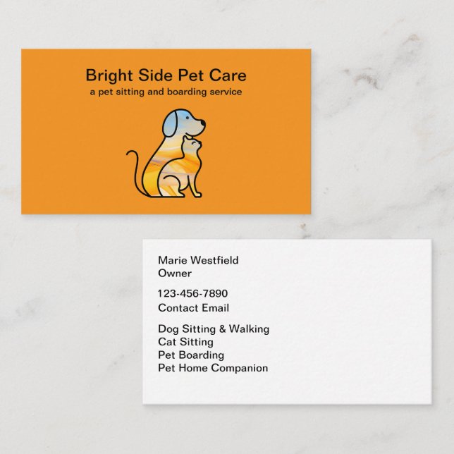 Pet Care Tarjetas de visita modernas y elegantes (Anverso / Reverso)