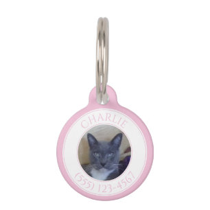 PET LOVE Placa Redonda para Mascotas / Rosa