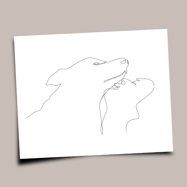Pet Lover | Arte de una línea | (dog drawing | dog art print | dog wall art decor | for living room | for dorm | pet ,  dog lover)