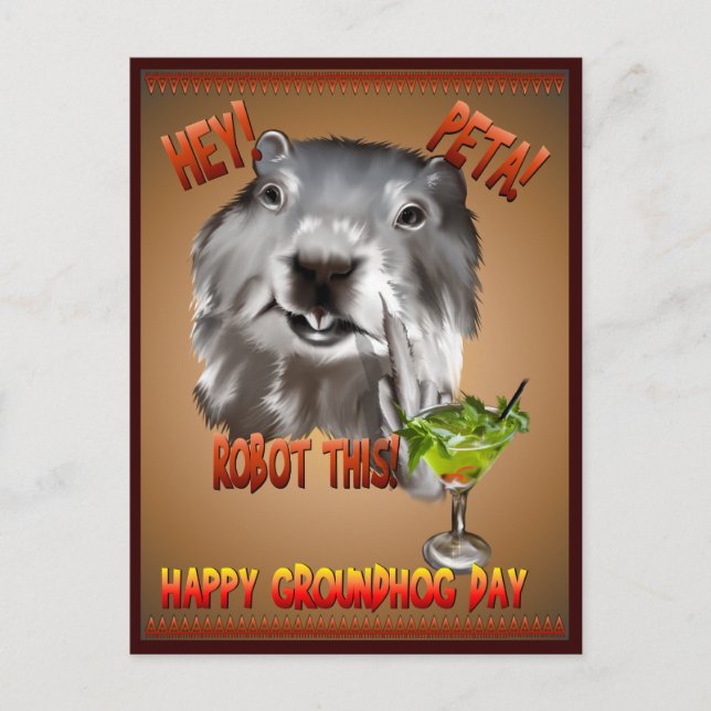 ¡PETA! ¡Robot Esto! Postal (Anverso)