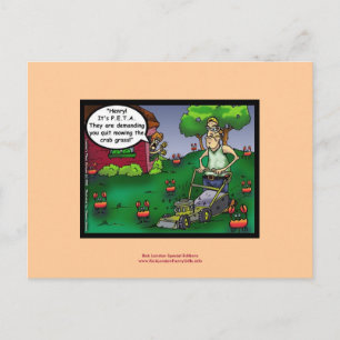 PETA y la caricatura de Crabgrass divertida postal