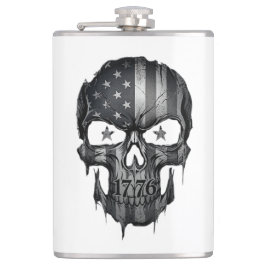 Petaca 1776 American Flag Skull Patriotic USA 250th Flask