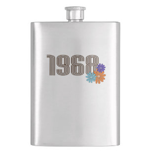Petaca 1968 Naranja de Flores Hippie de Paz Aqua Purple