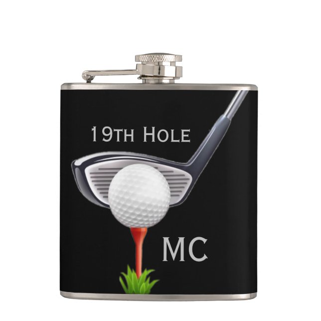 Petaca 19.º Hole Monogrammed Golfer (Anverso)