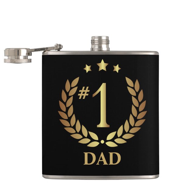 Petaca #1 DAD Día del Padre Negro de Oro (Abierto)