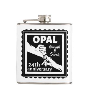 Petaca 24.º aniversario del boda, tradicional opal