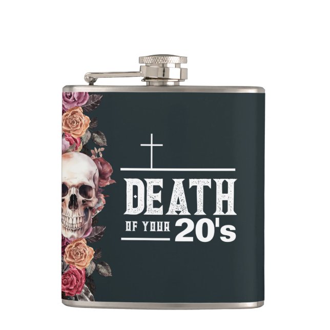 Petaca 30° cumpleaños, "Muerte de tus 20 años" (Anverso)