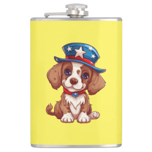 Petaca 4 de julio de Cachorro con Gorra americano-71009