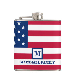 Petaca 4 De Julio Monograma Personalizado De La Bandera E