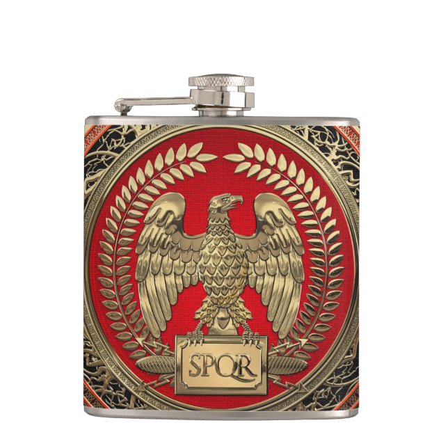 Petaca [500] Águila imperial romana dorada (Anverso)
