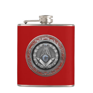 Petaca [500] Master Mason - Silver Square & Compass