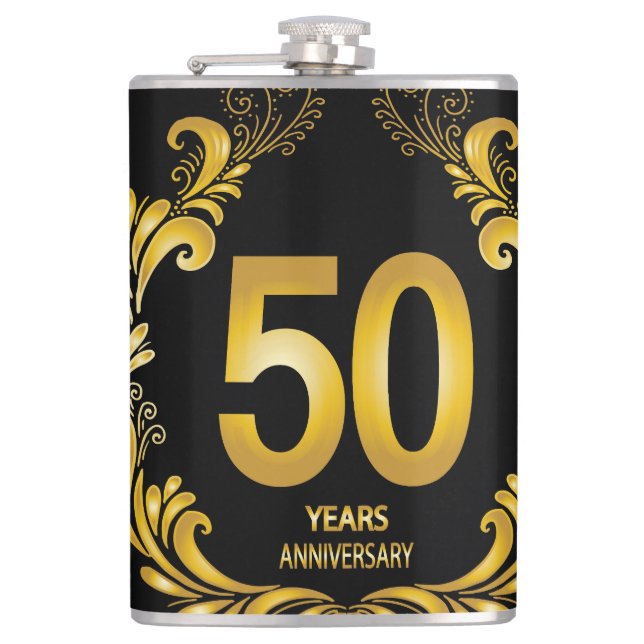 Petaca 50 años de Purpurina de oro (Anverso)