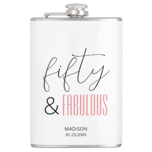 Petaca 50 y Fabuloso Personalizado 50 cumpleaños guión mo