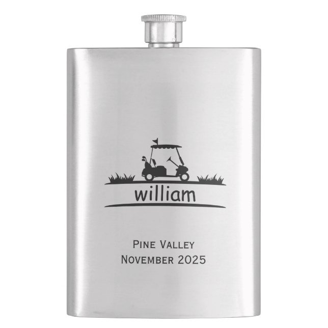 Petaca  8 oz Stainless Steel Custom Gift for Golfers (Anverso)