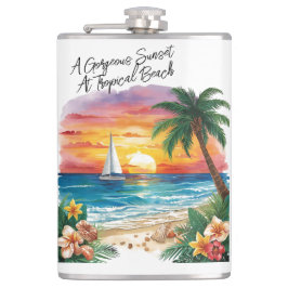 Petaca A Gorgeous Sunset At Tropical Beach, Vacation,