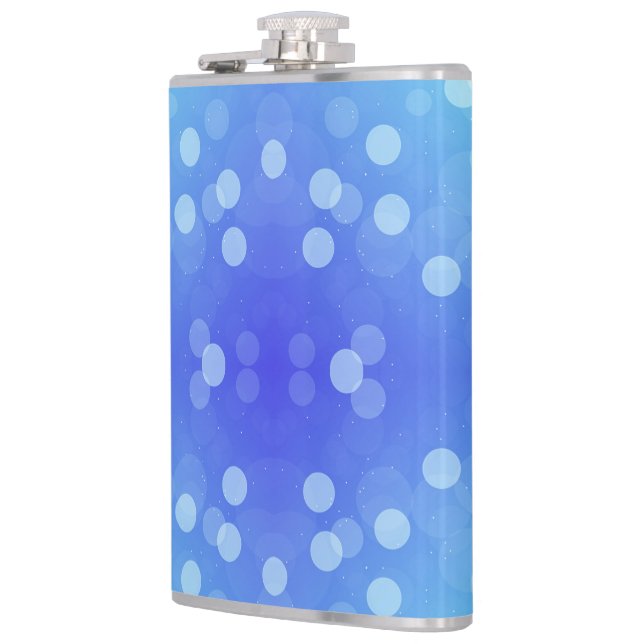 Petaca A metal flask featuring a vibrant blue background  (Izquierda)