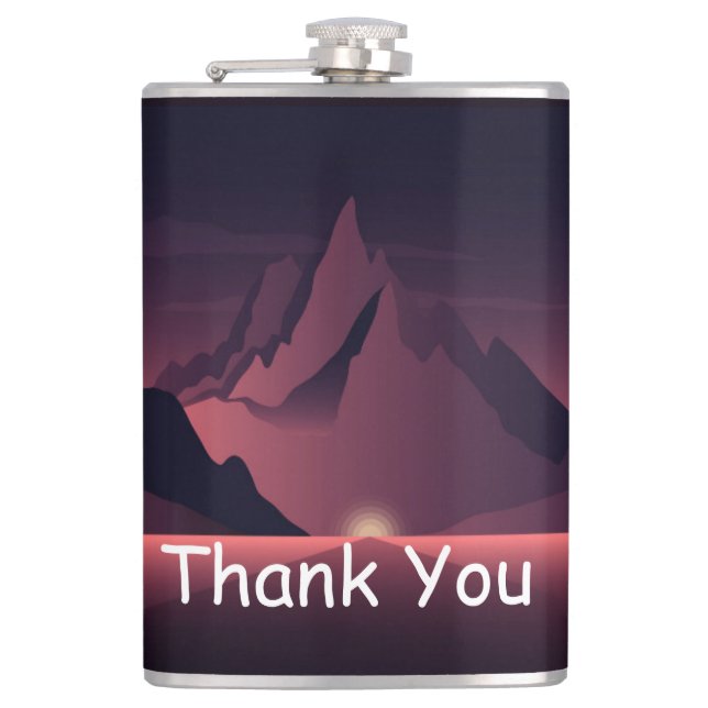 Petaca A mountain sunset illustration       (Anverso)