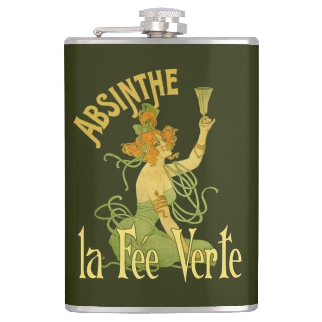 Petaca Absinthe Green Fairy La Fee Verte,Poster Steampunk (Anverso)
