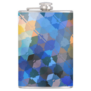 Petaca Abstract Blues Purple and Gold Triangles