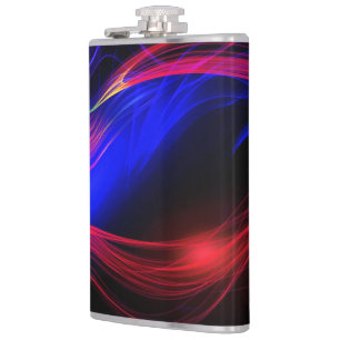 Petaca Abstract Colored Lights Black Flask